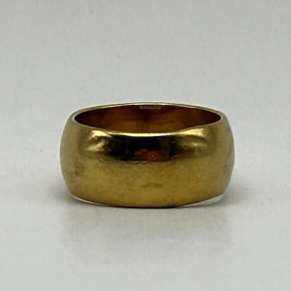 Vintage 18KT H.G.E. Dome Band Ring Size 6.5 Heavy Gold Electroplated - Picture 8 of 8